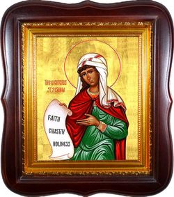 Сусанна Вавилонская праведная. Икона на холсте в киоте 24 х 27 х 4 см.