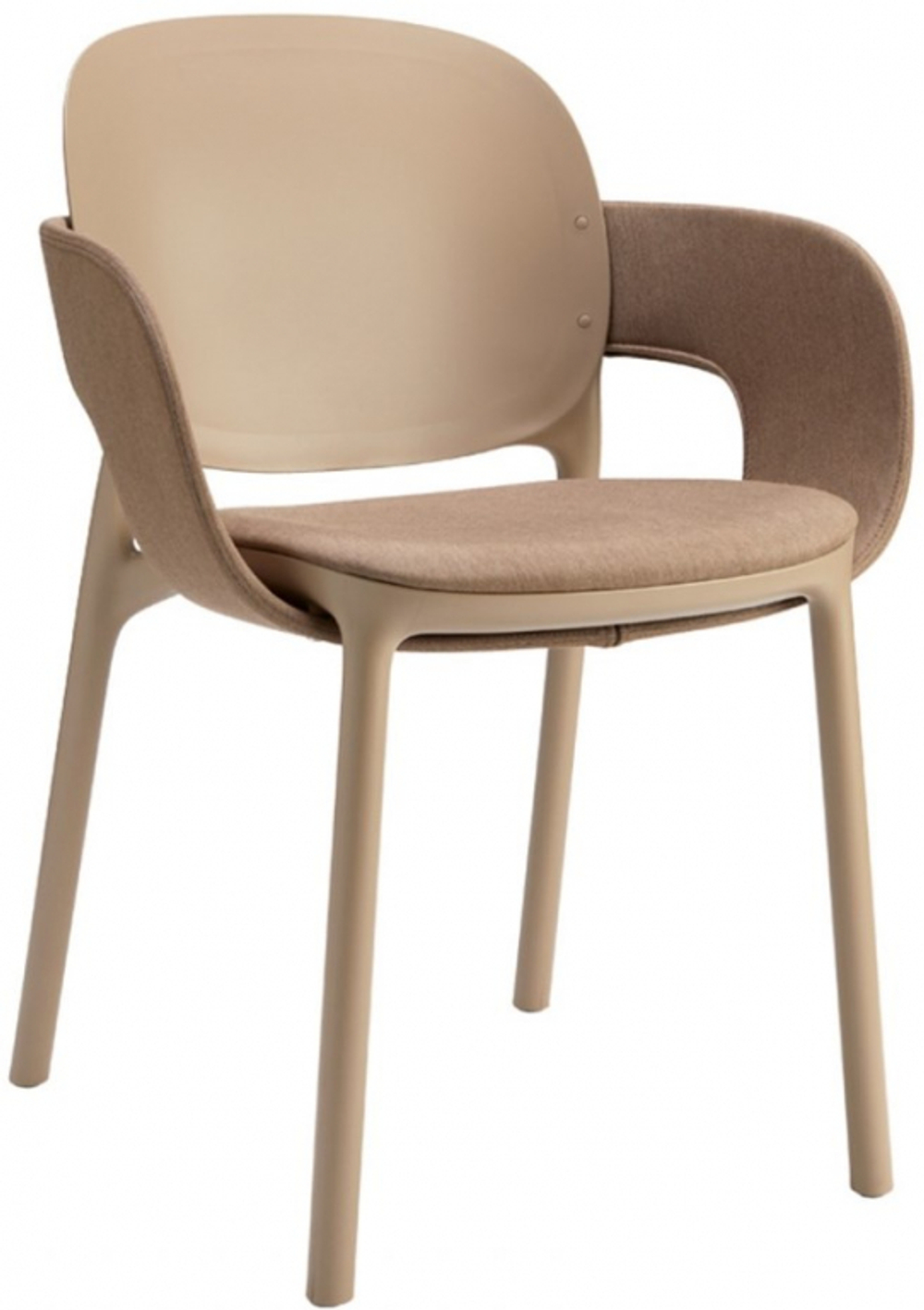 Кресло пластиковое с обивкой Scab Design Hug, тортора