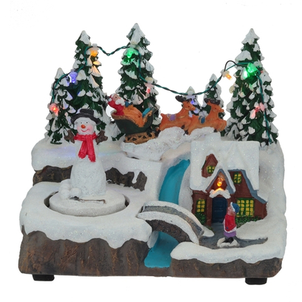 GAEM Фигурка декоративная "Рождество" (подсветка, движение, 3xAA, н/п), L19 W14,5 H16 см