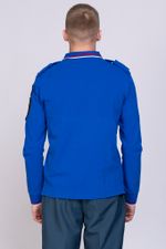 Рубашка-поло мужская МЧС длинный рукав (нового образца, василек)