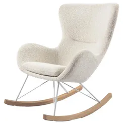 Кресло-качалка Valsa белое букле