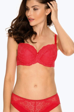 Бюстгальтер на косточках с шитыми чашками на тонком поролоне (Размер: 80D) (Цвет: красный)
