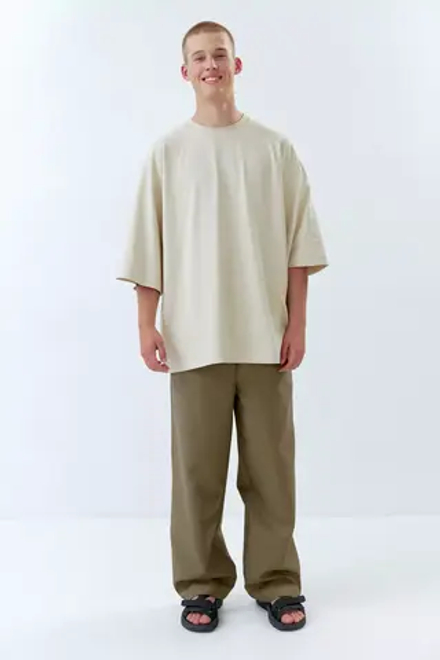 Огромная футболка из бежевого хлопка