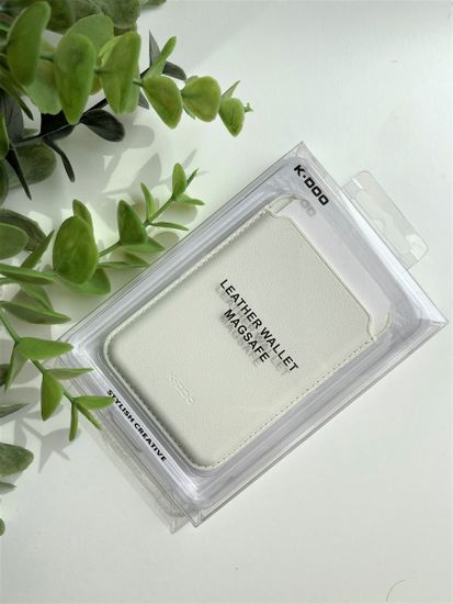 Кожаный чехол - бумажник K-DOO LEATHER WALLET MagSafe белый