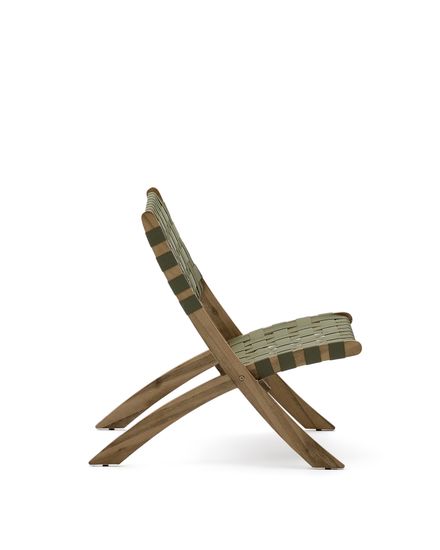 Складное кресло Chabeli из массива акации и шнура зеленого цвета La Forma Испания 