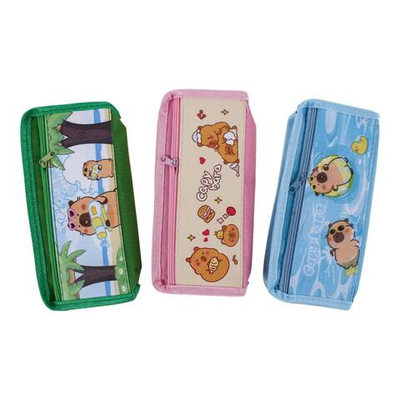 Пенал мягкий 2 отделения "Капибара" розовый