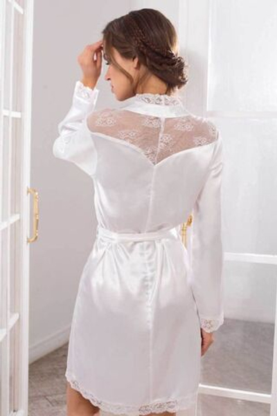 Халат с кружевом Lady in white (Размер: M-L) (Цвет: белый)