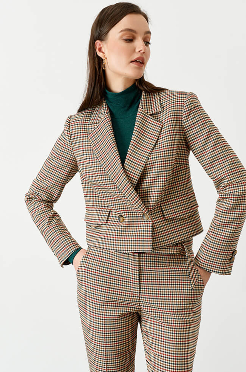 1810 Жакет женский (зеленая клетка)