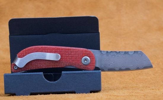 Складной нож Mcusta Petit c клинком из стали VG-10 San Mai (Laminated Stainlesss Damascus) рукоять Micarta