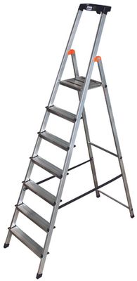 SAFETY Стремянка с большой полкой,7 ступеней,раб.высота 3.46м(128973)