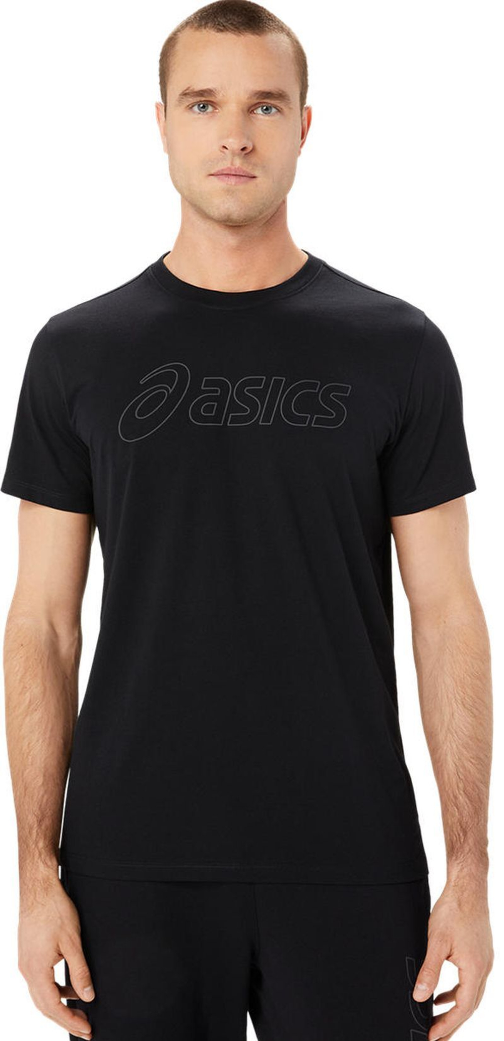 Мужская теннисная футболка Asics Logo Short Sleeve T-Shirt - черный/графитовый серый
