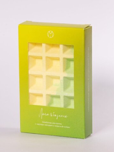 Бомбочка-вафля для ванны Mipassion Лайм & базилик 140 гр.