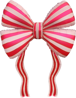 Купить фольгированный шарик с гелием в виде красного бантика недорого