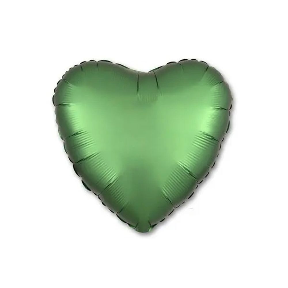 Сердце Сатин Изумруд An 18" 