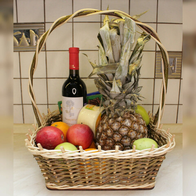 Корзина квадратная подарочная для цветов, фруктов, 35х35х40 см