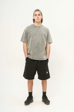 Футболка КУЛЬТУРА oversize "Premium", garment dyed серый