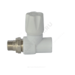 Клапан (вентиль) PP-R запорный белый Дн 20х1/2" Ру25 НР прямой для радиатора VALFEX 1014620012
