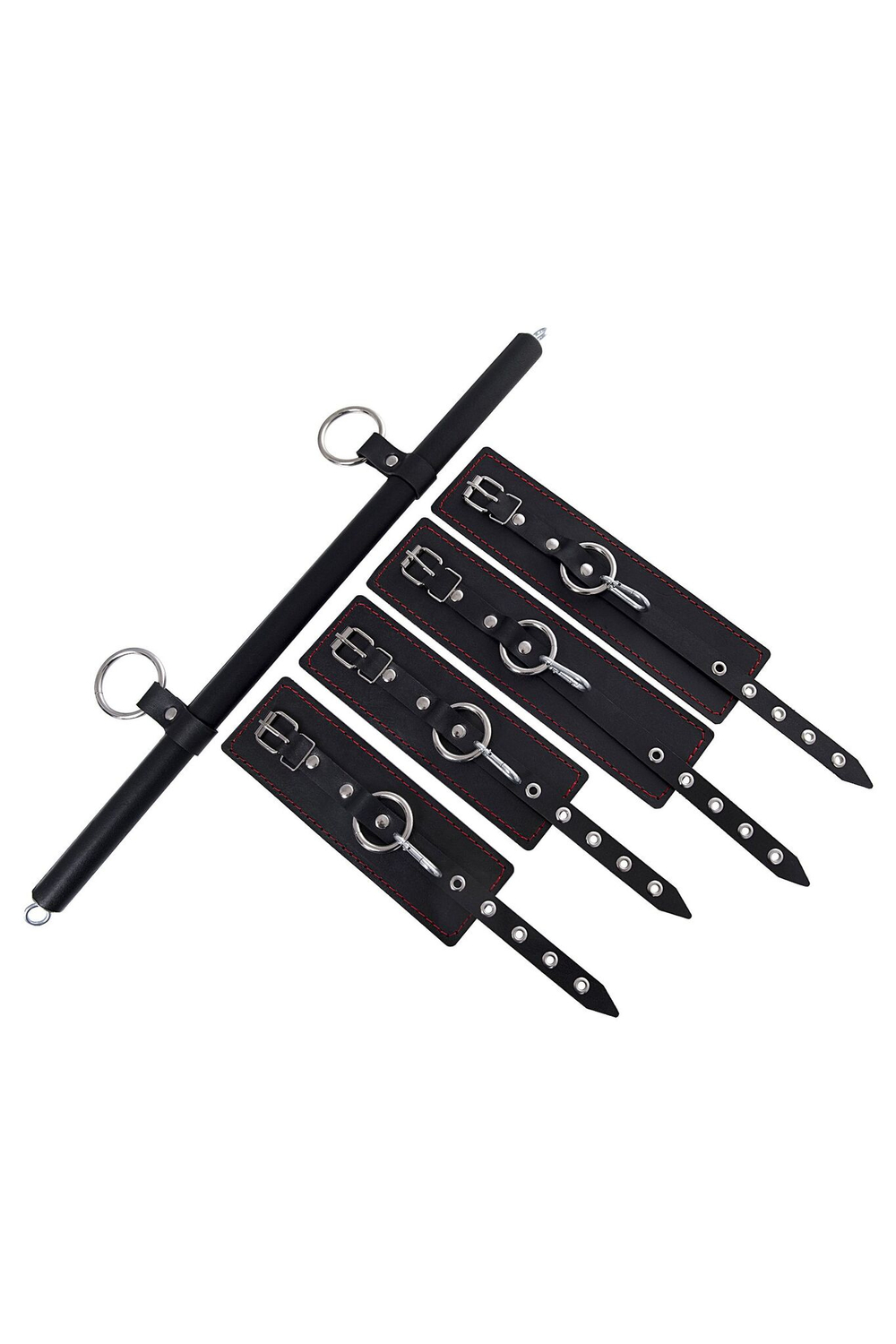 Черная распорка с 4 манжетами для рук и ног