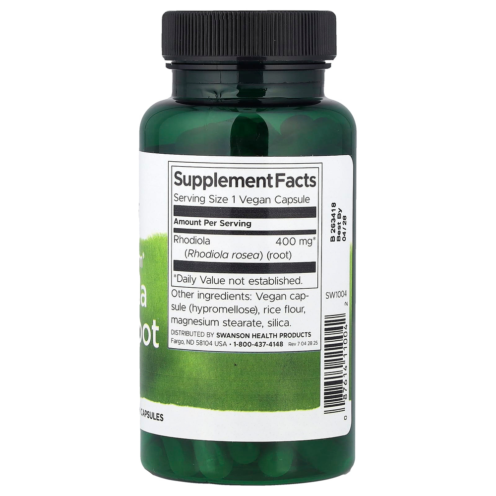 Swanson, Full Spectrum®, корень родиолы розовой, 400 мг, 100 веганских капсул
