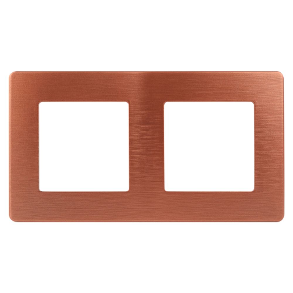Рамка для розеток и выключателей ЭРА Серия 12 12-5102-14 на 2 поста, Сатин, медь
