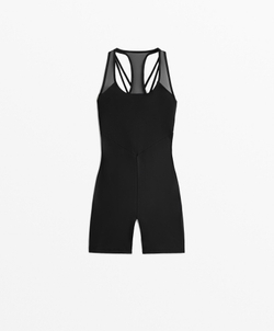 Oysho Короткий комбинезон Comfortlux Mesh, черный