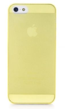Чехол накладка Gurdini iPhone 5/5S/SE пластик ультратонкий 0.2 желтый