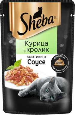Sheba Pleasure Курица и Кролик ломтики в соусе 75г.*28шт.