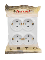 Розетка 4-м ОП LETO с заземл. закрытый корпус ПБТ бел. LEZARD 752-0200-127BDP