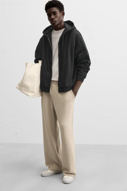 ZARA ЖАККАРДОВЫЕ ДЖОГГЕРЫ С РЕЛЬЕФНЫМ УЗОРОМ, БЕЖЕВЫЙ