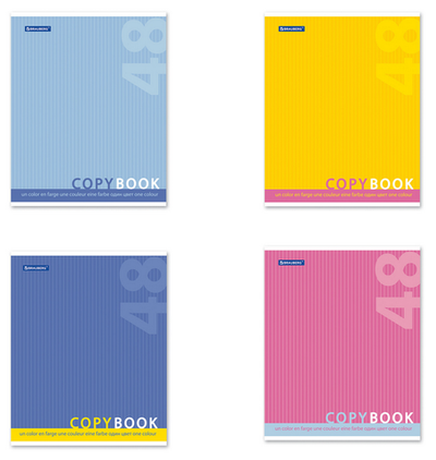 Тетрадь А5 48л. клетка "Один цвет" скоба, обложка картон (BRAUBERG)