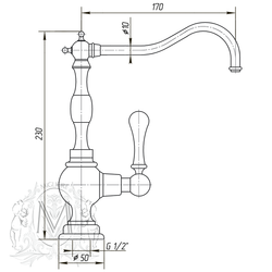 Кран  для питьевой воды Migliore Baron 18308  схема