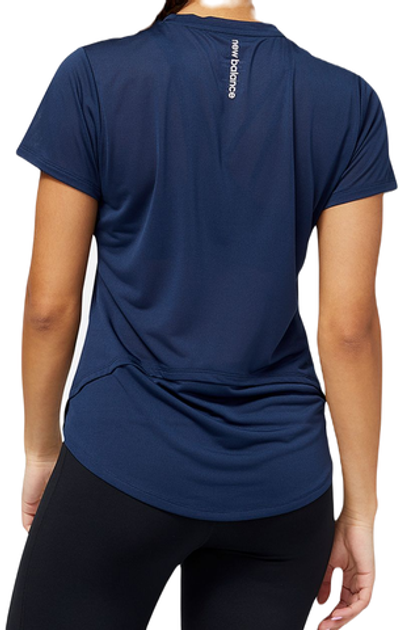 Женская футболка теннисная New Balance Accelerate Short Sleeve Top - natural indigo