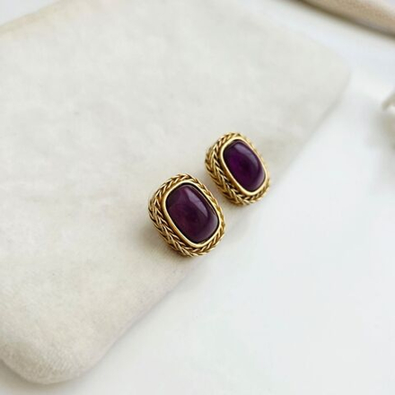 Серьги Givenchy с бордовым кабошонои