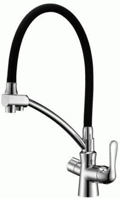 смеситель кухня LEMARK Comfort ЧЕРНЫЙ, картридж 35мм, с гибким изливом, с подкл. фильтра LM3070C