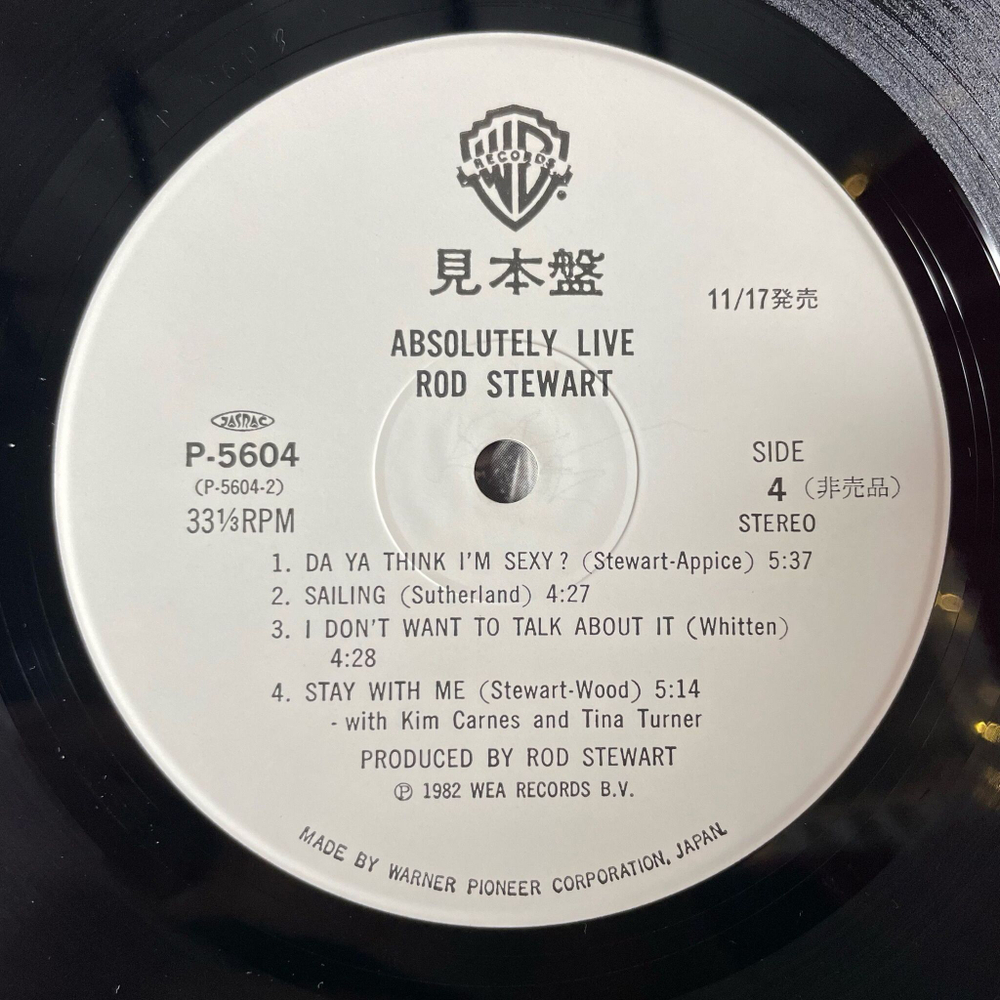 Винтажная виниловая пластинка LP Rod Stewart Absolutely Live (Japan 1982) (Obi) (Promo) The Great Pretender
