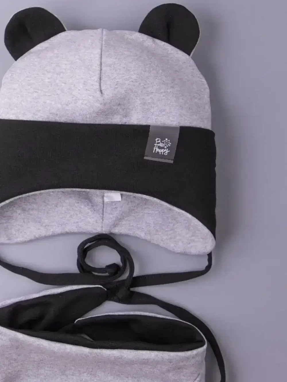 Шапка детская осенняя с ушками и снуд