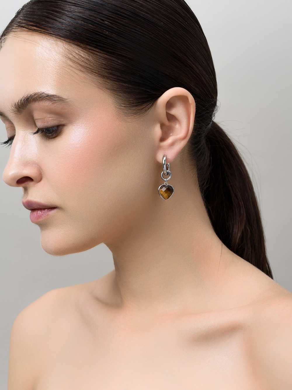 Серьги "Whale Amour" silver тигровый глаз