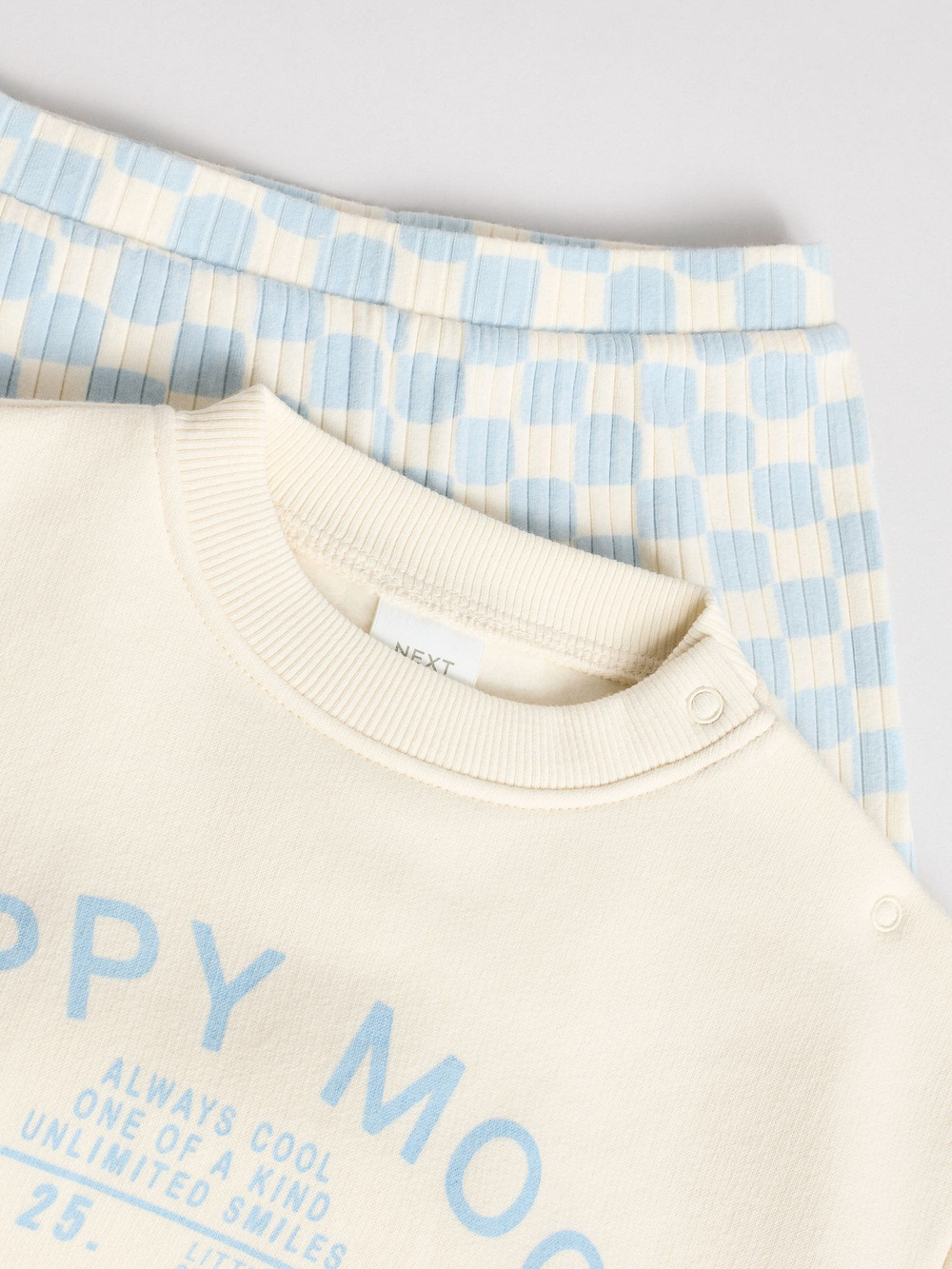 Толстовка и легинсы в комплекте для малышей Next E48-228, Молочный, Голубой