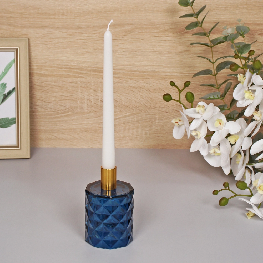 Подсвечник «Грани» 7,8*13 см, Сапфир
