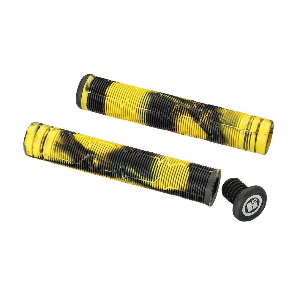 Грипсы для трюкового самоката, HIPE H05 Duo, 170 мм, черные/желтые