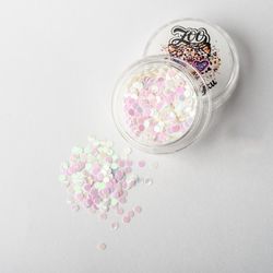 1289 Камифубуки 2 мм перламутровые белые с розовым 1 г