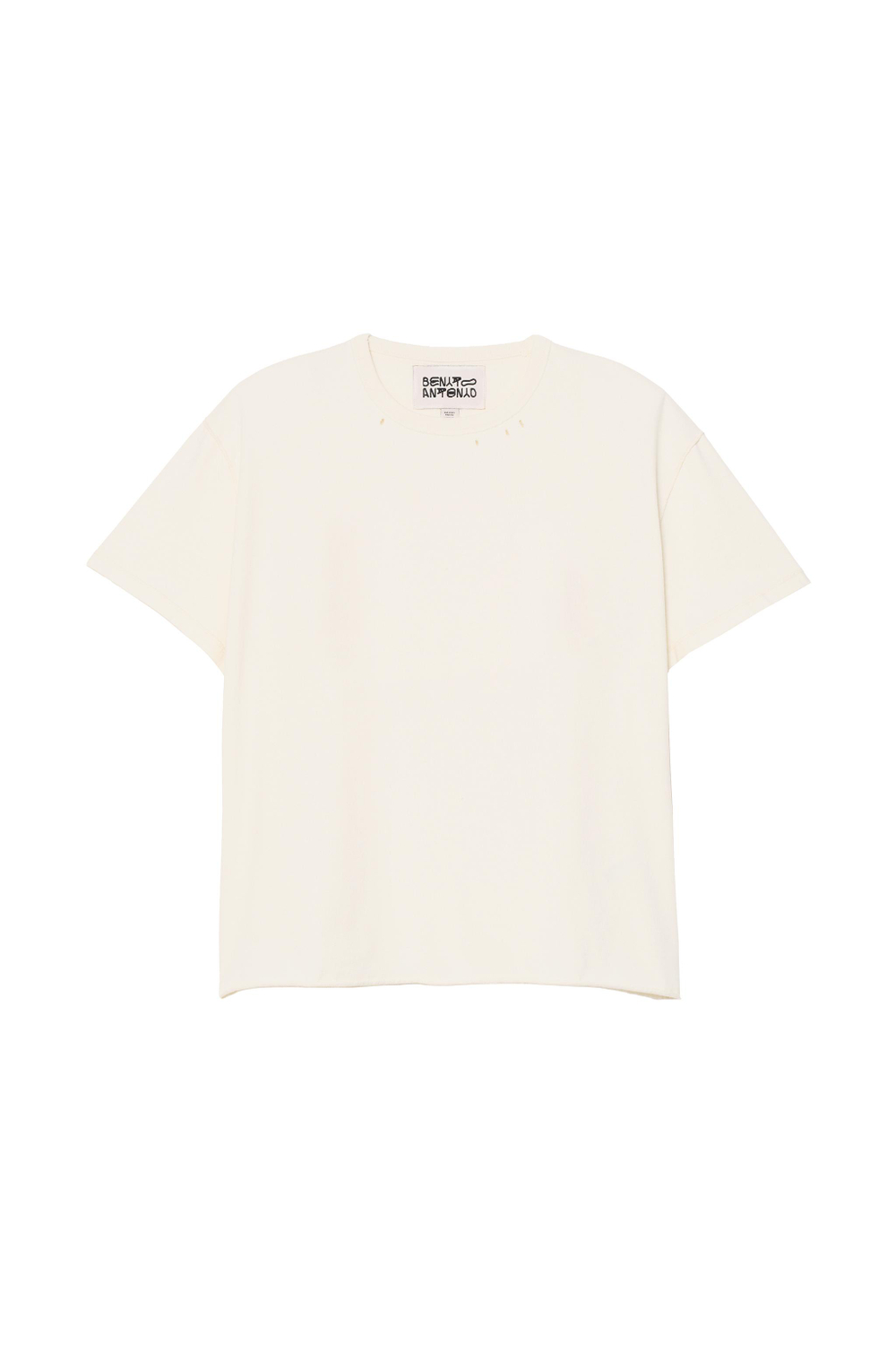 ZARA X BENITO ANTONIO ФУТБОЛКА С КРУГЛЫМ ВЫРЕЗОМ И КОРОТКИМИ РУКАВАМИ, ЦВЕТ СЛИВОЧНОГО МАСЛА