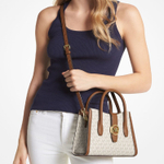 Michael Kors Gabby Small Logo Satchel Vanilla