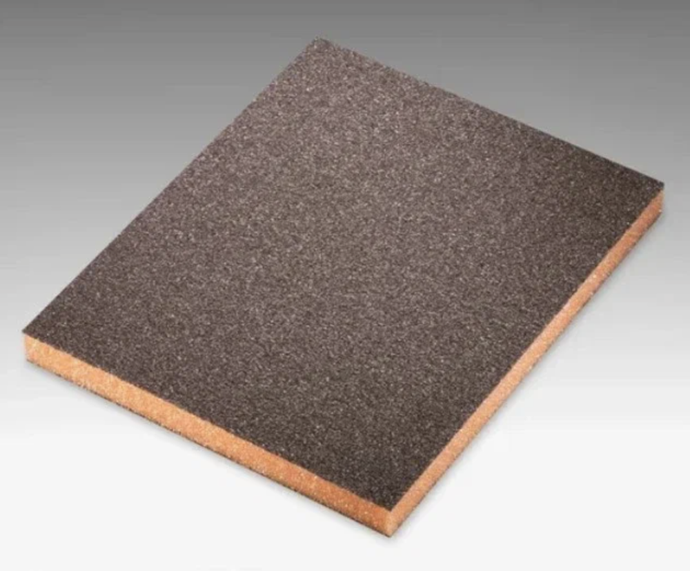 SIA MEDIUM Губка абразивная двухсторонняя P120-180, 98x120x13мм оранжевая