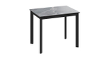 Стол кухонный обеденный раздвижной Черный муар/Керамика матовая серый мрамор 90(130)х65х75 см