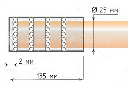Карниз кованый для штор Дорадо d25 однорядный, цвет антик