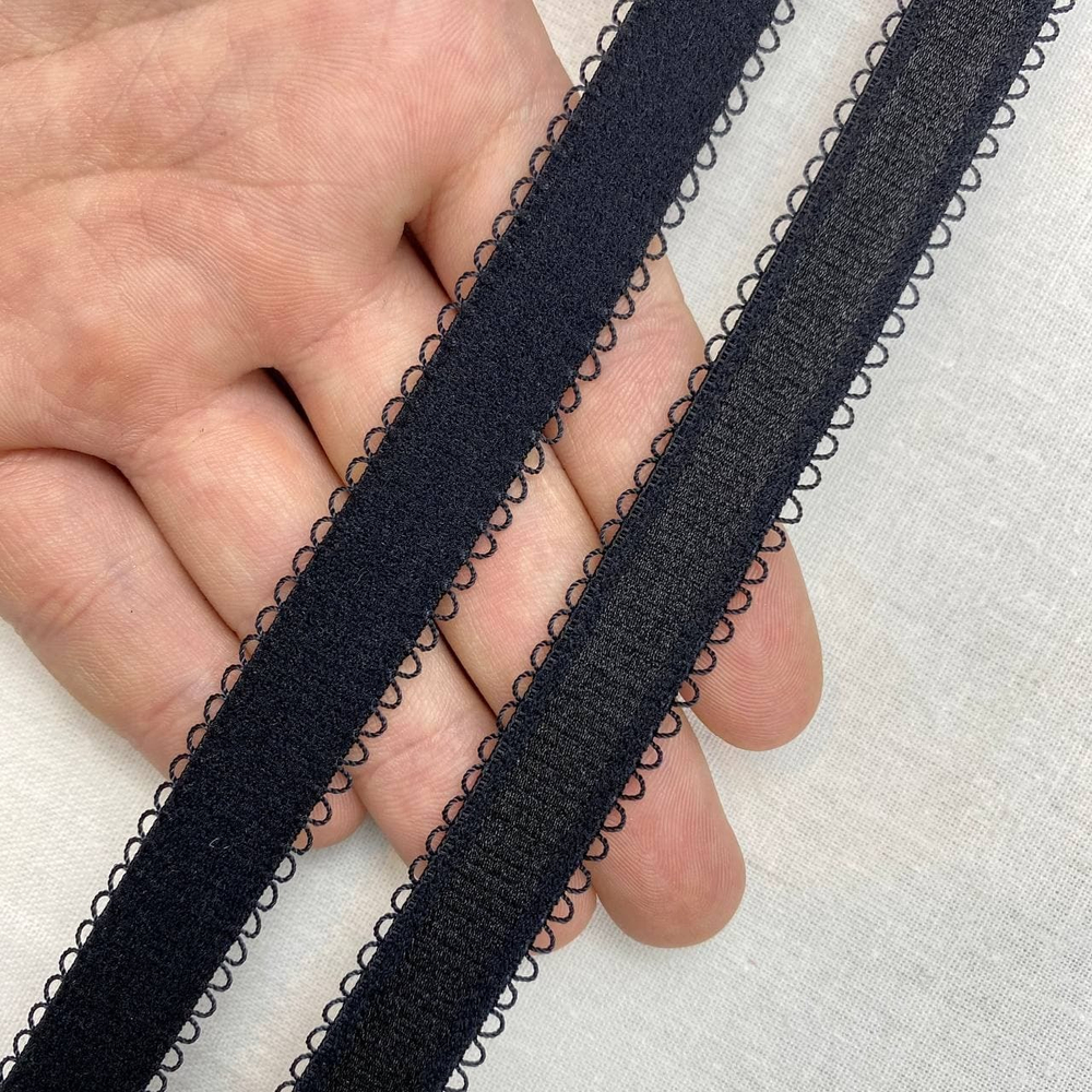 Бретелечная резинка черная 15 мм