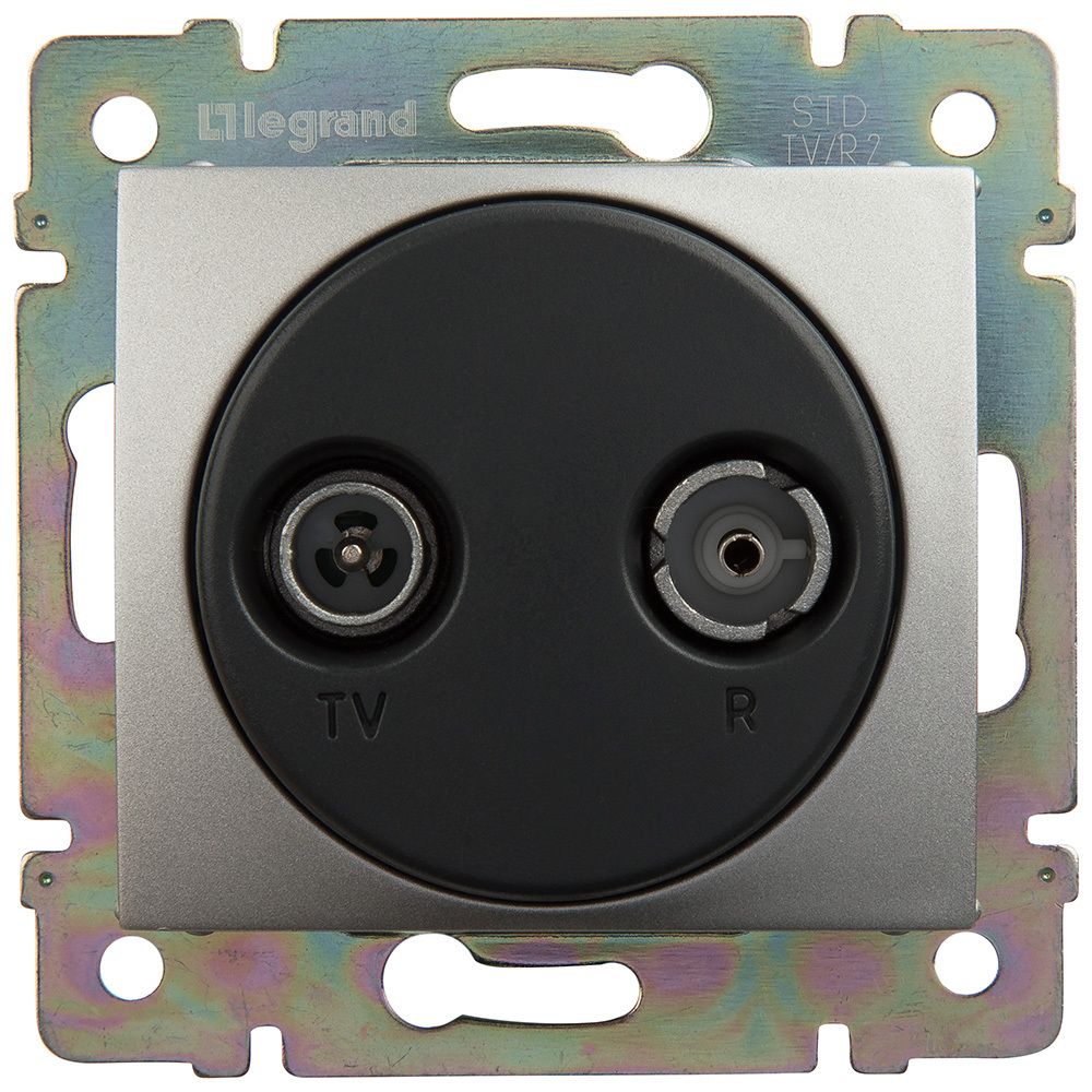 Розетка TV-FM оконечная - алюминий Valena Classic LEGRAND