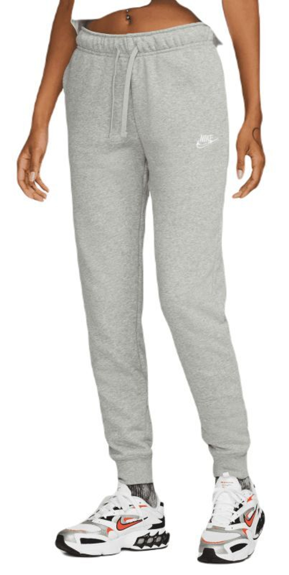 Женские теннисные брюки Nike Sportswear Club Fleece Pant - dark grey heather/white