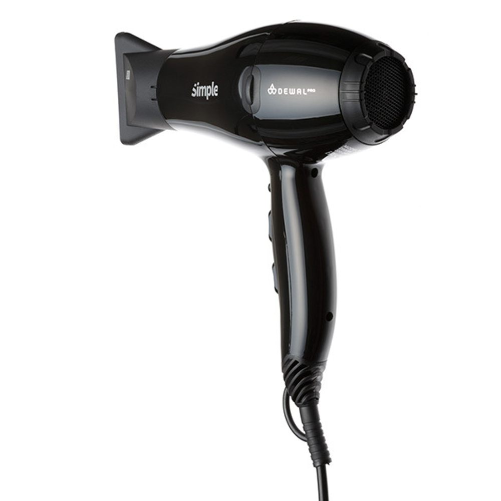 Компактный фен для волос 2000Вт Dewal Simple Black